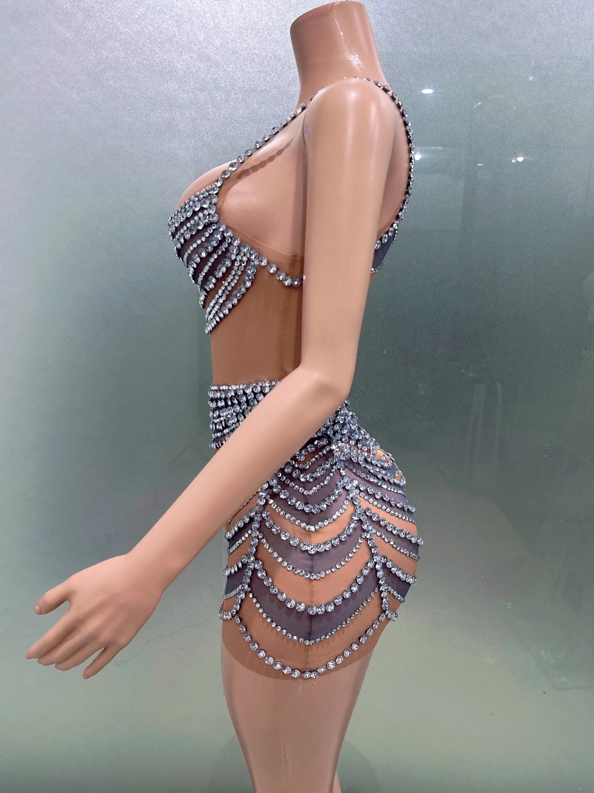 Shinning Diamond Mini Dress