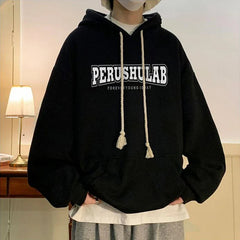 Autumn Hip Hop Letter Printed Pullovers Hoodies For Men