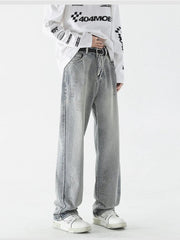 Men Jeans Gothic  Wide Leg Loose Hip-hop Fashion Youth