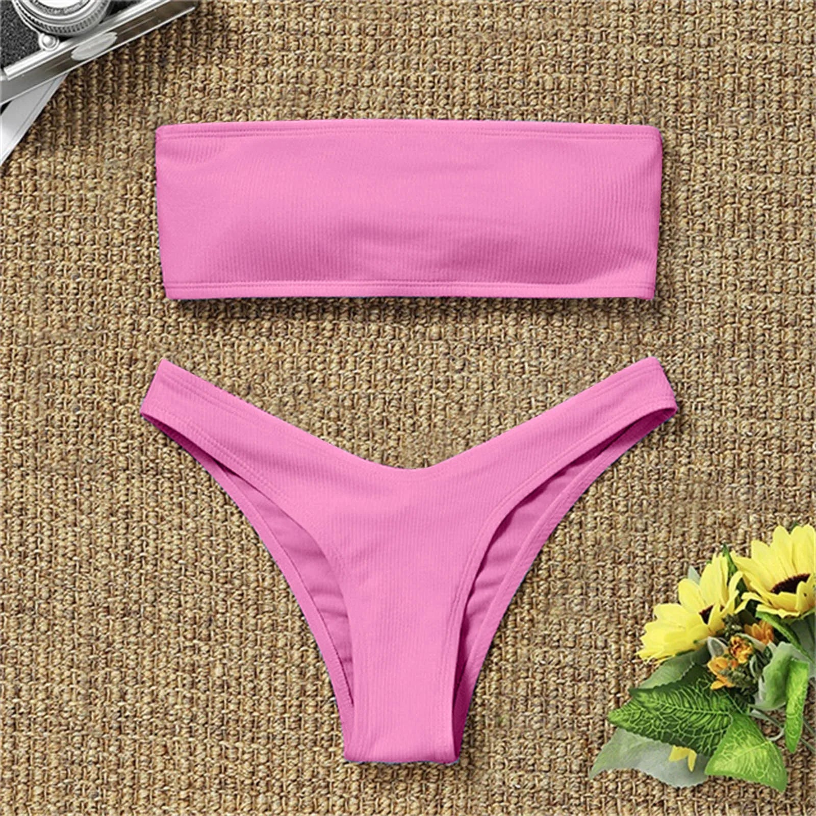 Summer Vibes Solid Brazilian Bikini Set