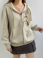 Hoodie Sweat Jacket Coat Aesthetic Hooded Cute