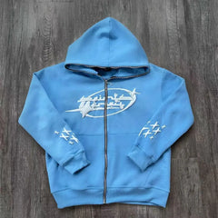 Y2K-Inspired Letter Print Hoodies Stylish Zip-Up Sweatshirts for Women