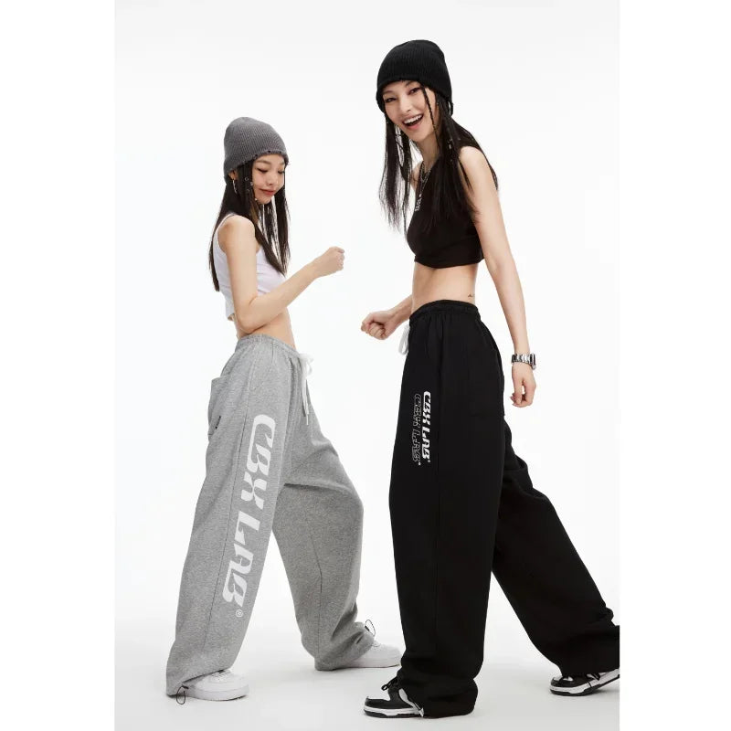 Autumn Gray Kpop Streetwear Korean Fashion Casual Sport Jogger Pants