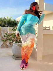 Ocean Breeze Off The Shoulder Maxi Dress