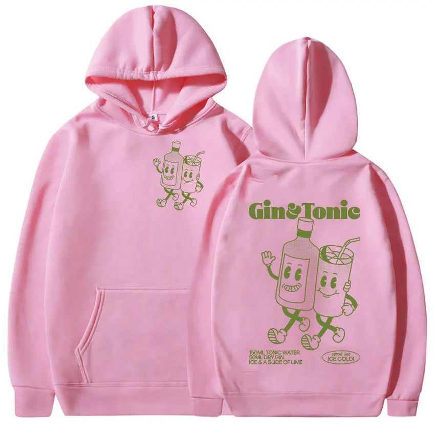 2024 Cute Gin Tonic Cartoon Hoodie Casual Fashion