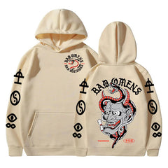 Bad Omens Tour Hoodie Men's Retro Hip Hop Fleece