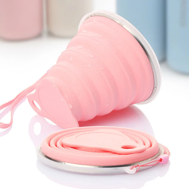 Silicone Foldable Cup Collapsible Telescopic Cute Water Bottle Outdoor Travel C