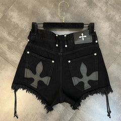 Goth Black Wash Shorts