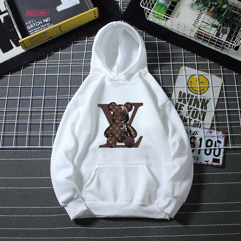 2023 Women's Spring Autumn Hooded Sweatshirt Bear Printing Casual