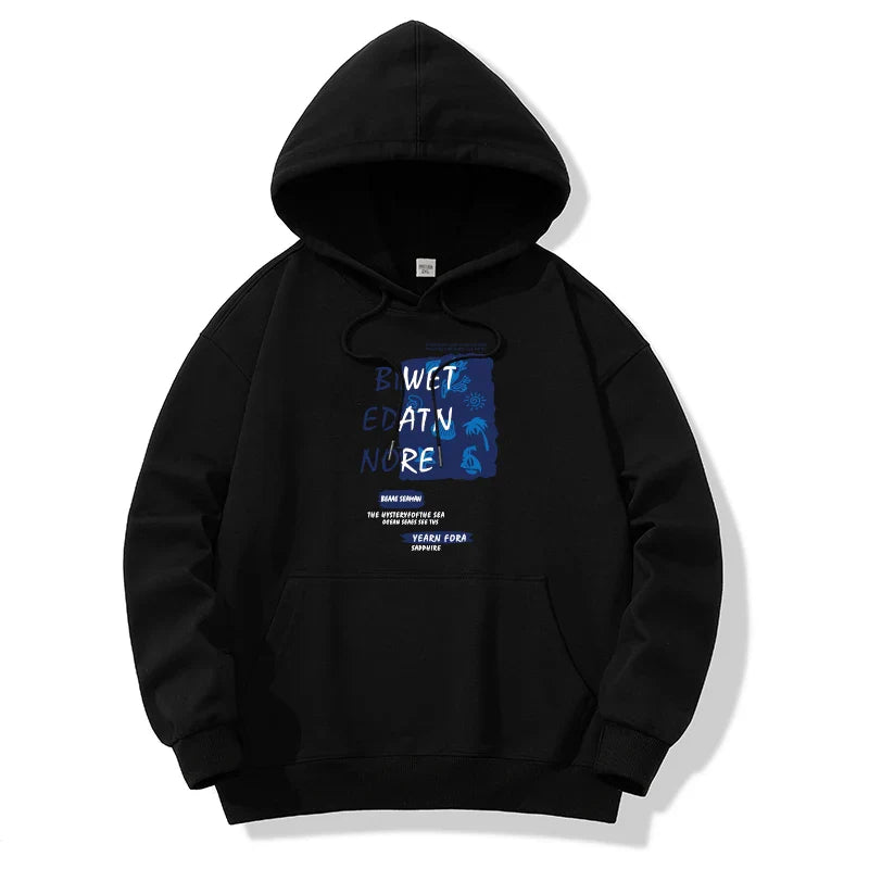 Sweatshirts Men Graphic Hoodies Casual Pullovers Harajuku Top New 2024 Oversized Autumn
