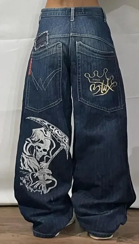 Y2k New Retro Street Clothing Harajuku Hip Hop Jeans Gothic Punk Fashion