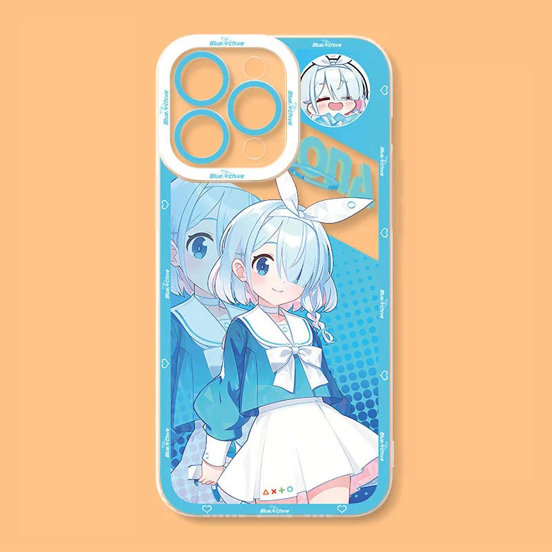 Blue Archive Soft Silicone Case for iPhone Transparent Back Cover