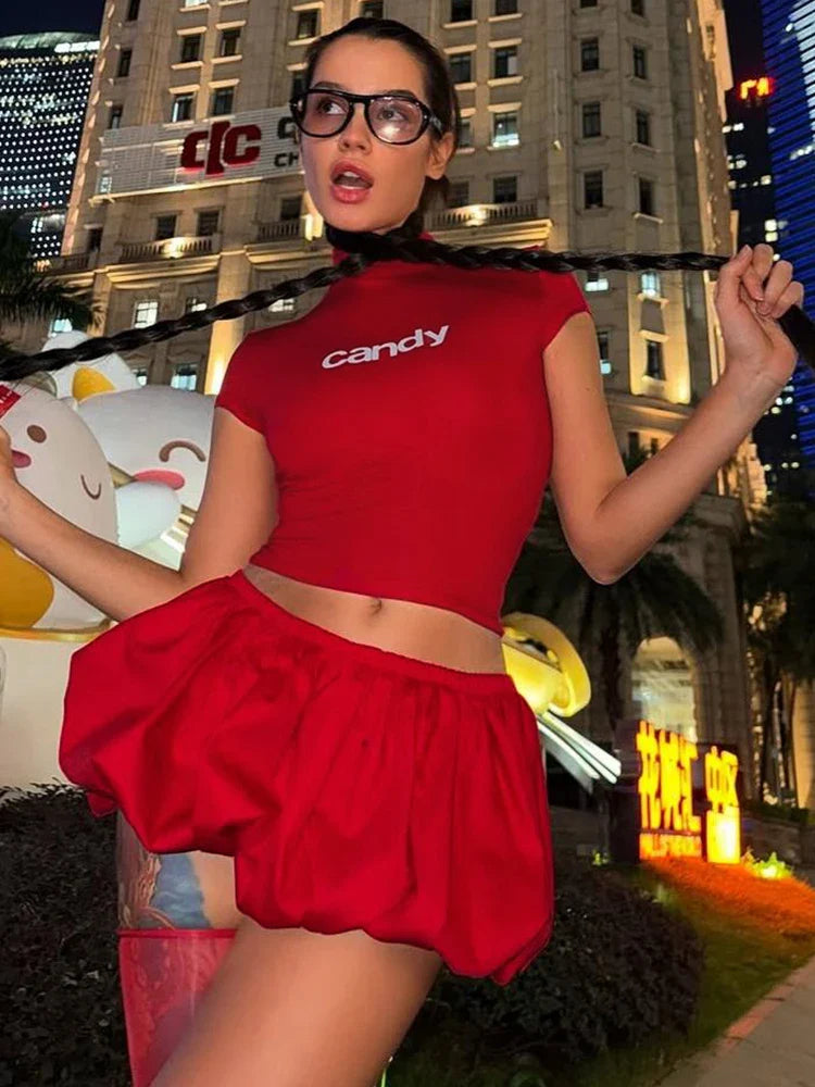 Candy Puffy Skirt Set