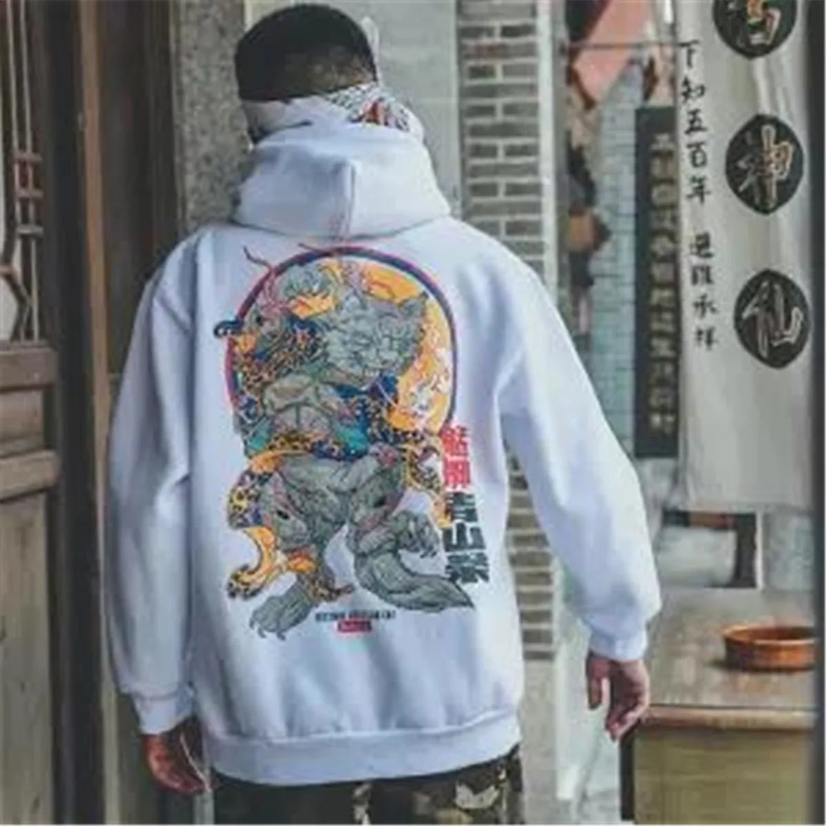Sweatshirts Streetwear Men Women Loose Pullover Harajuku Devil Hoodie Male