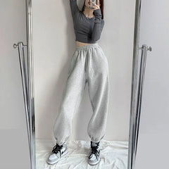 Sweatpants Jogger Wide Leg Style High waisted Basic Jogging
