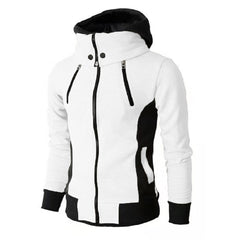 Men Hoodie Casual Fleece Coats Bomber Jacket Scarf Collar