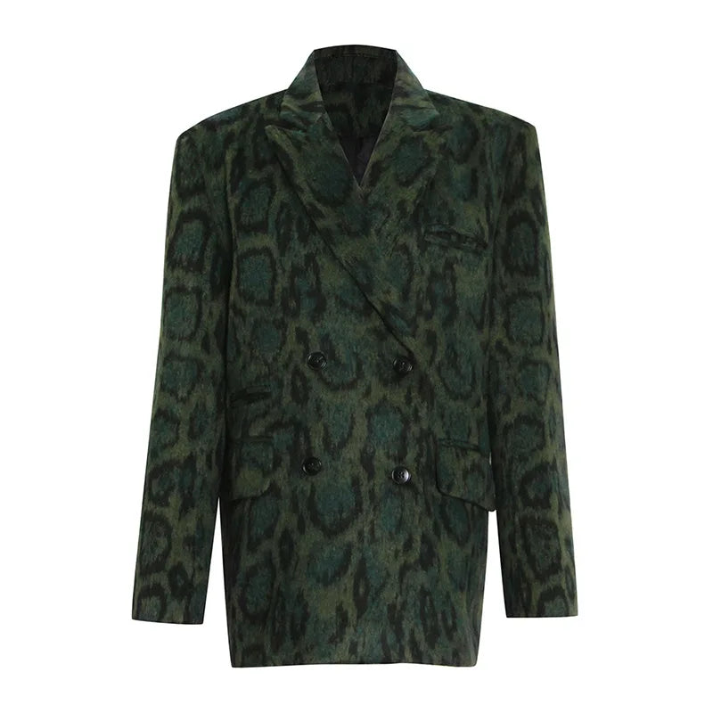 Mean Green Leopard Blazer