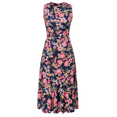 Sleeveless Women Dress Floral Printed