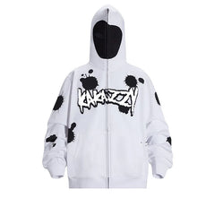 2024 Gothic Zip Hoodie: New Trend Letter Print for Women