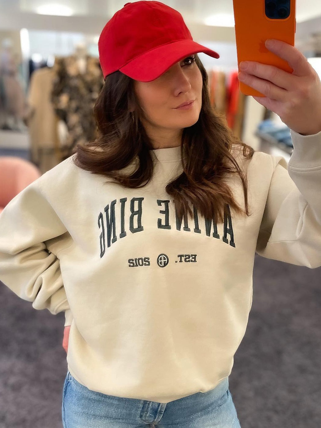 Letter Embroidered Sweatshirts for Women Fashion Hooded Pullovers