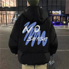 Korean Style Winter Parka: Men Casual Harajuku Jacket with Zipper Thickened Loose Fit