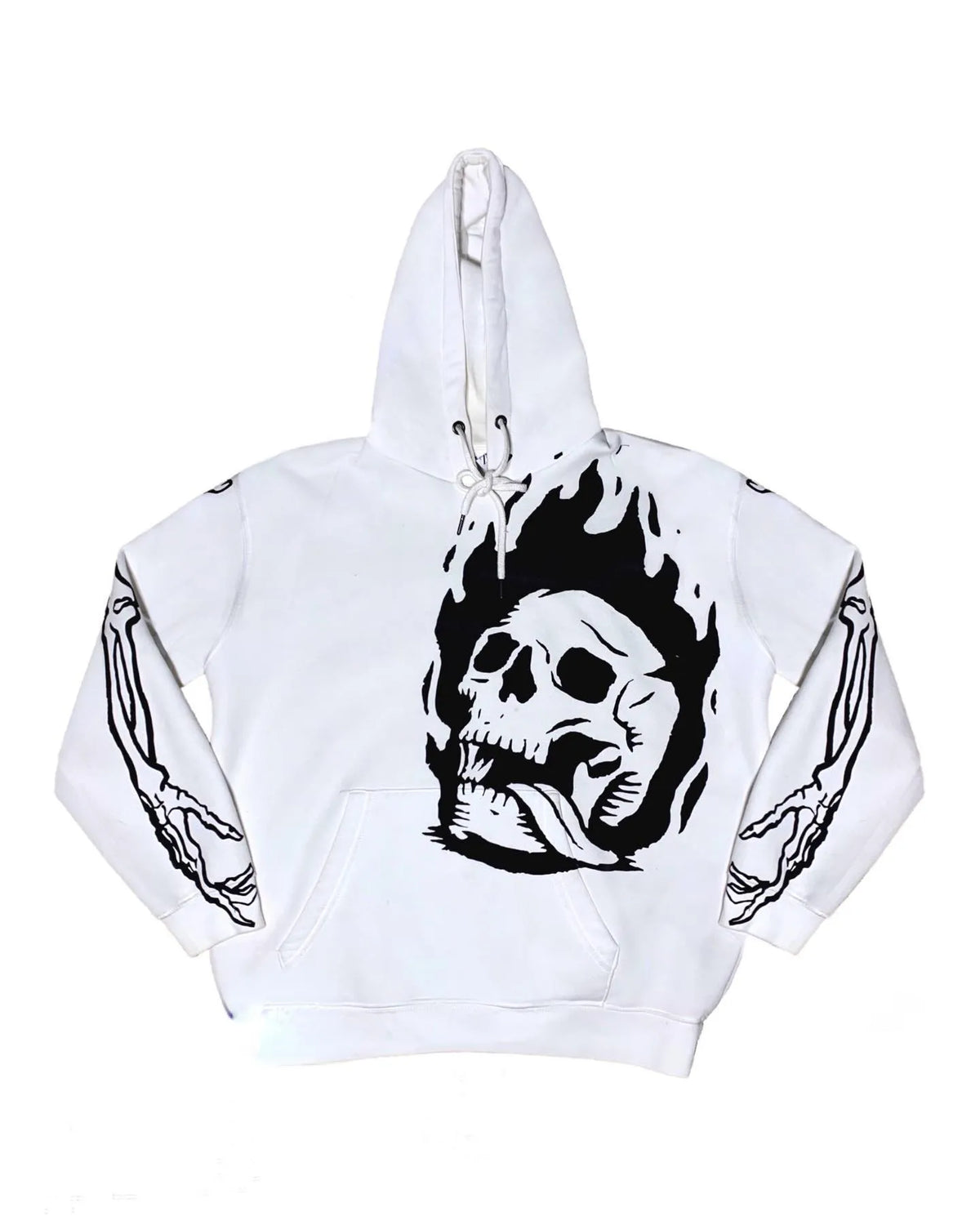 Spring Autumn Fashion Skull Print Vintage Hoodies Women Pullovers Tops