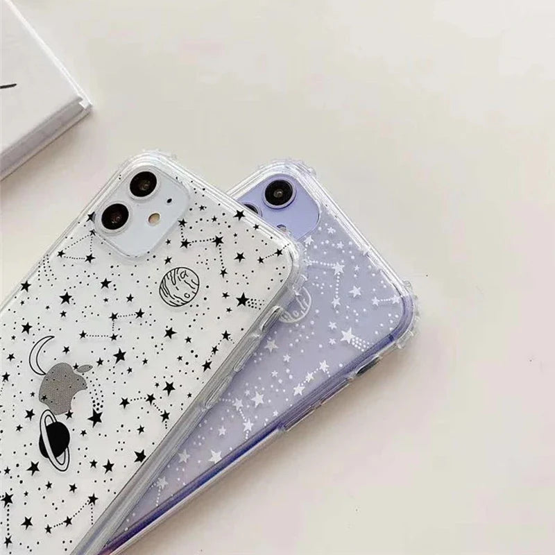 Starry Sky Constellation Pattern Case For iPhone Clear Soft TPU Back Cover
