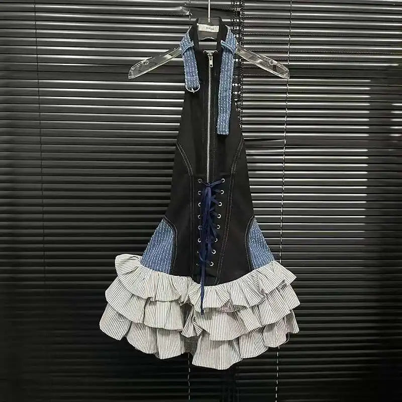 Ava Retro Rivet Mini Dress