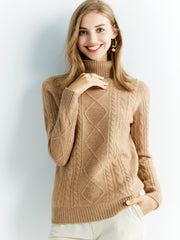 Knitted Sweaters Merino Wool Turtleneck Long-Sleeve Knit Pullover Winter Autumn Jumper Clothing