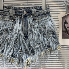 Don't Ruffle My Feathers Denim Shorts
