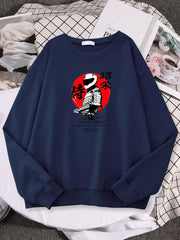 Japan Samurai Warrior With Saber Pullover Sweatshirts