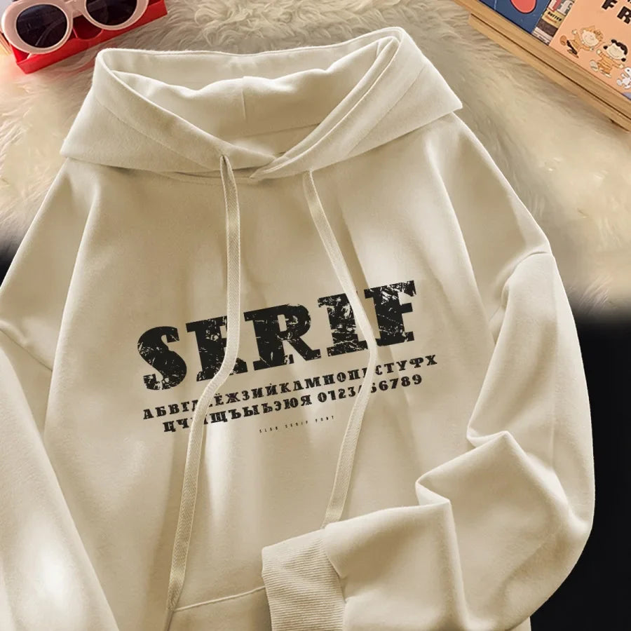 Classic Casual Men Pullover Letter Print Vintage Hoodies Harajuku Sreetwear