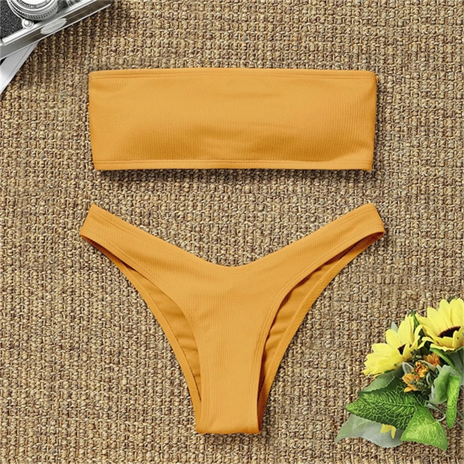 Summer Vibes Solid Brazilian Bikini Set