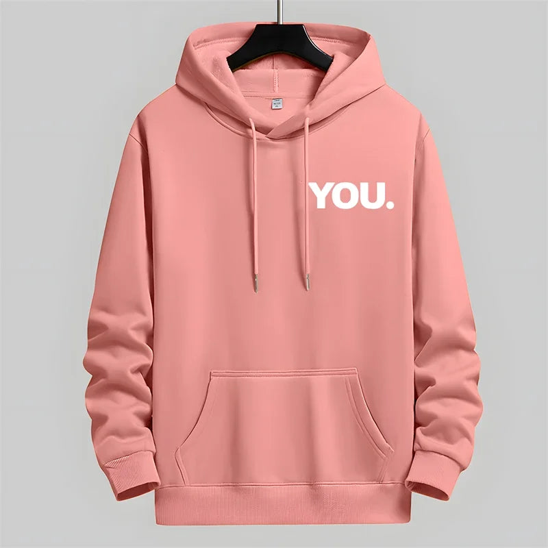 Autumn Korean Chic Letter Printed Hoodies Men Casual Oversized Pullover