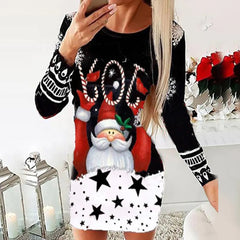 Christmas Dress Women Clothing 2023 Winter Long Sleeve Pullover Elegant Casual Female Sexy