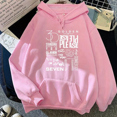 JungKook Golden Pullover Hoodie for Women