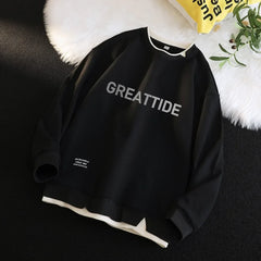 Sweatshirts for Men Round Neck Hip Hop Streetwear Long Sleeve Casual