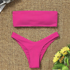 Summer Vibes Solid Brazilian Bikini Set