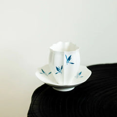 Pure Hand-painted Butterfly Orchid Ceramic Teacup Creative String Moon