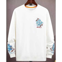 2024 Spring Men Sweatshirts: O-Neck Casual Embroidery Loose Korean Tops