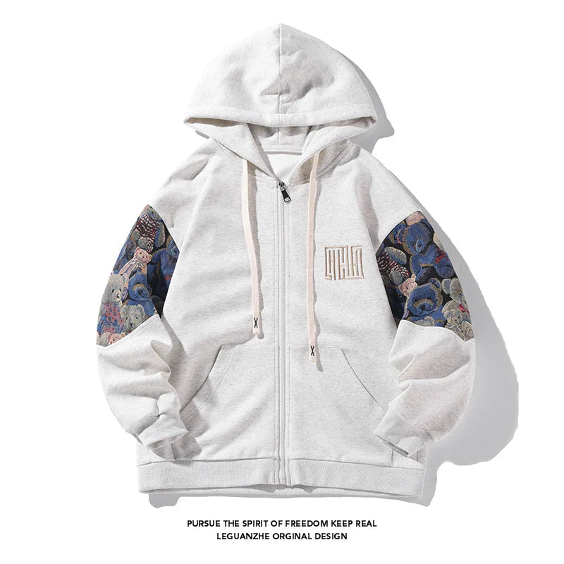 2023 Autumn Men Hoodies Print Patterns Korean Streetwear