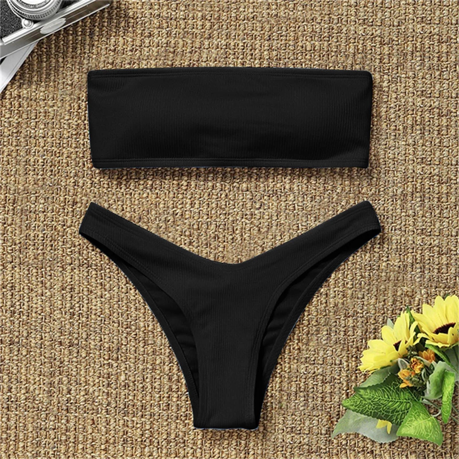 Summer Vibes Solid Brazilian Bikini Set