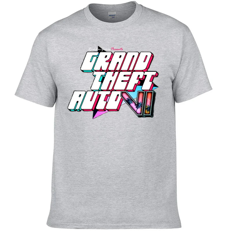 2024 GTA 6 Anime Game T-Shirt Men Casual Round Neck Top