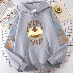 Avatar The Last Airbender Hoodie Appa YIP Letter Print Long Sleeve Autumn