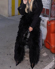 New Feelings Furry Straight Pants