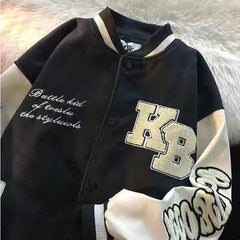 Women's Retro Embroidered American High Street Baseball Jacket