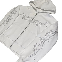Y2K Zip Up Hoodie New Harajuku Fashion Hoodie Round Neck Loose Letter