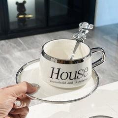 Ceramic coffee cup and saucer advanced beauty coffee cup