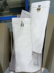 Pointed Toe Fold Over High Heeled Boots