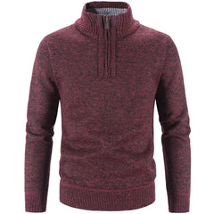 Men Autumn and Winter Sweaters Knit Stand Collar Pullover